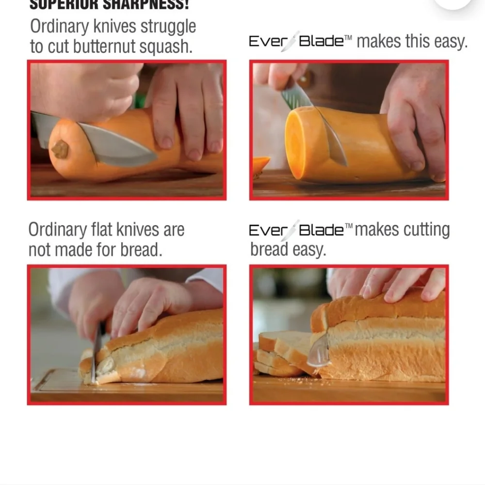 EverBlade Self-Sharpening Chef Knife New In Box
